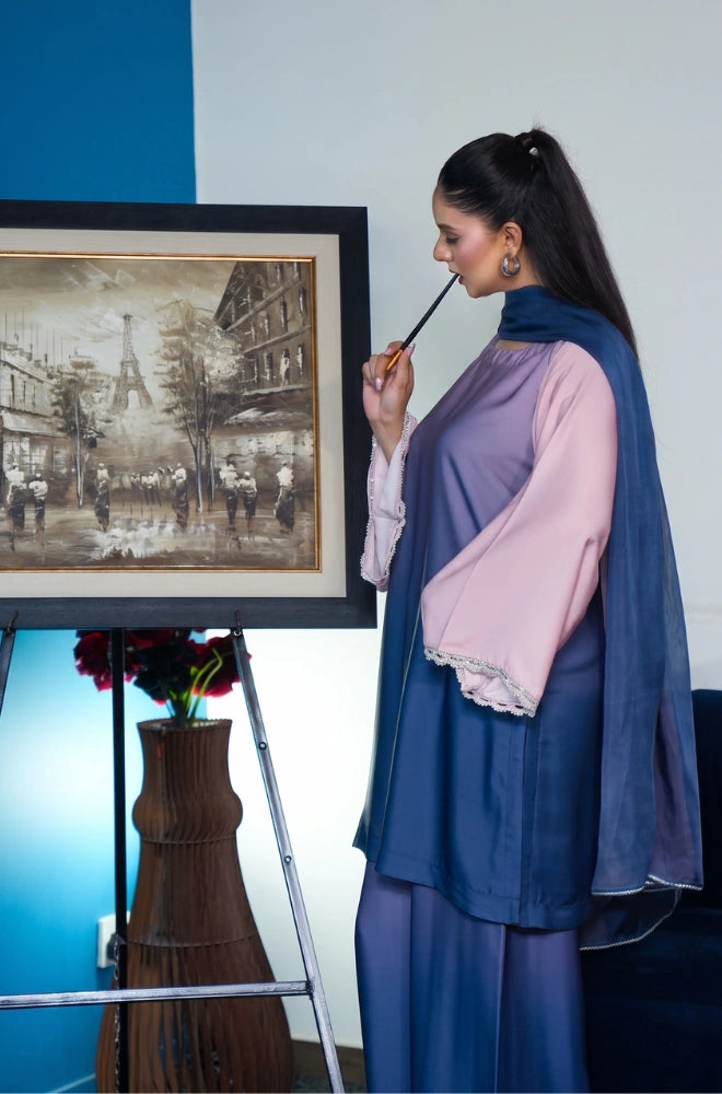 Faveza DUALITY premium 3pc silk suit for women with elegant dupatta
