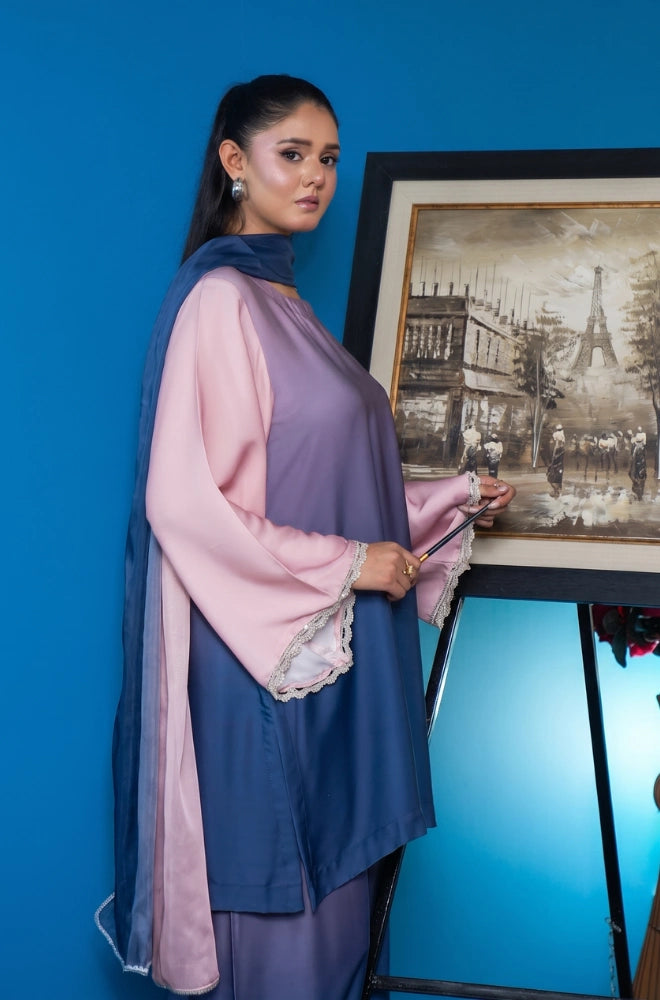 Faveza DUALITY premium 3pc silk suit for women with elegant dupatta
