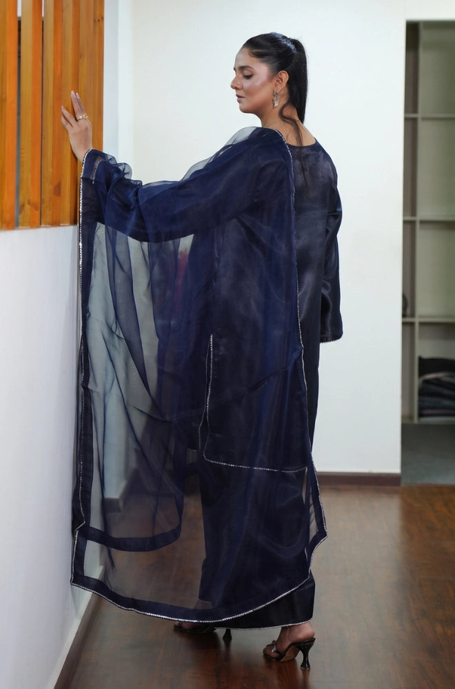 Faveza Orlessa raw silk suit for wedding with Farshi shalwar