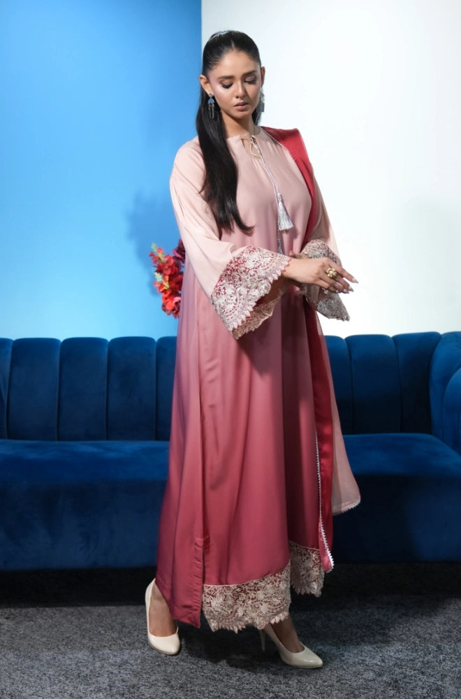Faveza 2PC Kaftan Silk Suit for Women with Coordinated Dupatta 