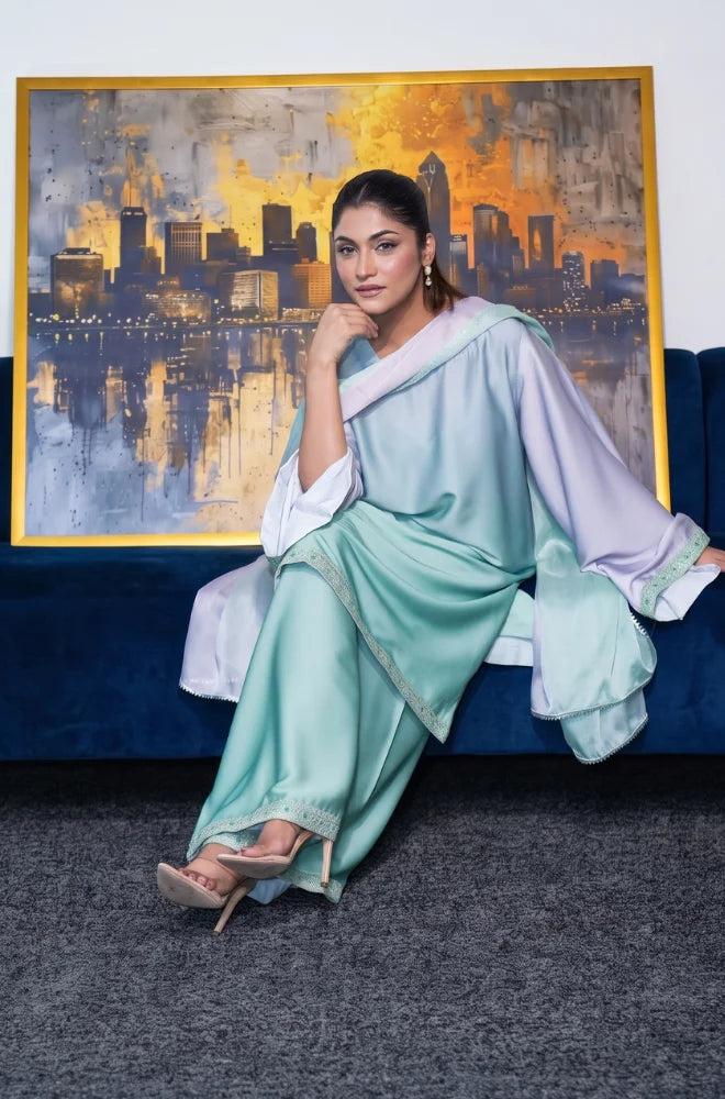 Faveza Serenity 3 piece silk suit for women with elegant dupatta and refined detailing